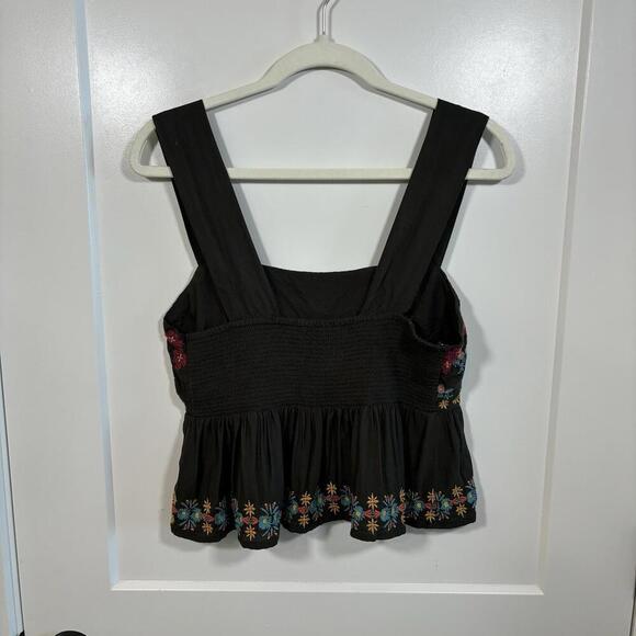 Natural Life Women's Size M Embroidered Boho Babydoll Style Top Bohemian Smocked - Picture 2 of 6